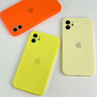 Чехол Silicone Case Full Camera Square для iPhone 11 Pro Max Pastel yellow